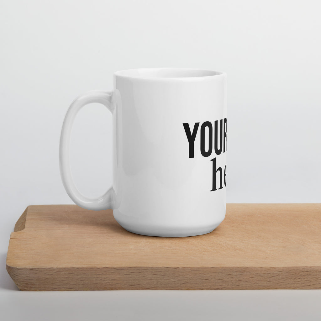 This customizable ceramic mug comes in clean white with a comfortable handle. Your logo can be printed right in the center of the cup, and three sizes (11oz, 15oz, 20oz) are available for you to pick from. Crafted from smooth ceramic, it offers a silky touch when you hold it.