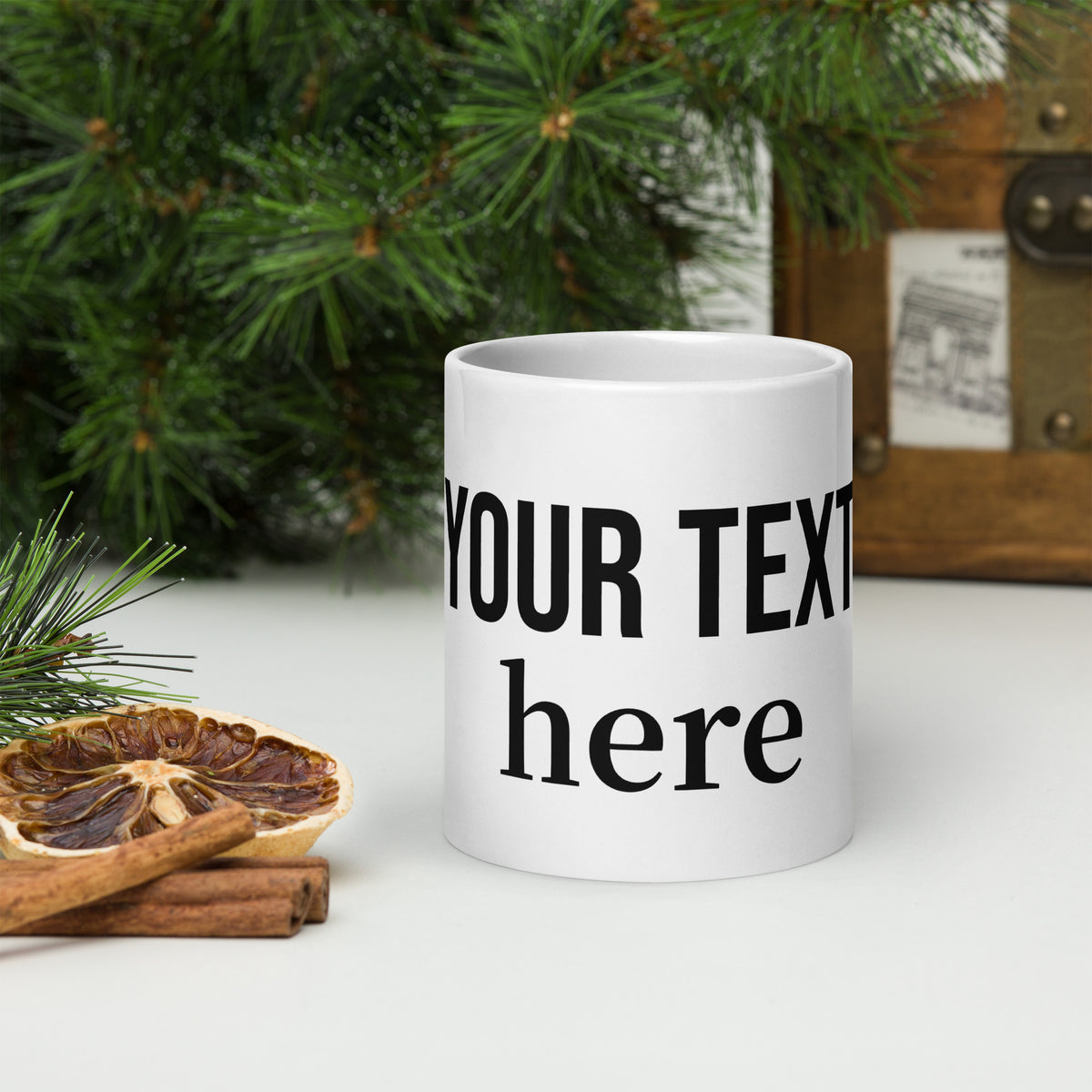 This customizable ceramic mug comes in clean white with a comfortable handle. Your logo can be printed right in the center of the cup, and three sizes (11oz, 15oz, 20oz) are available for you to pick from. Crafted from smooth ceramic, it offers a silky touch when you hold it.