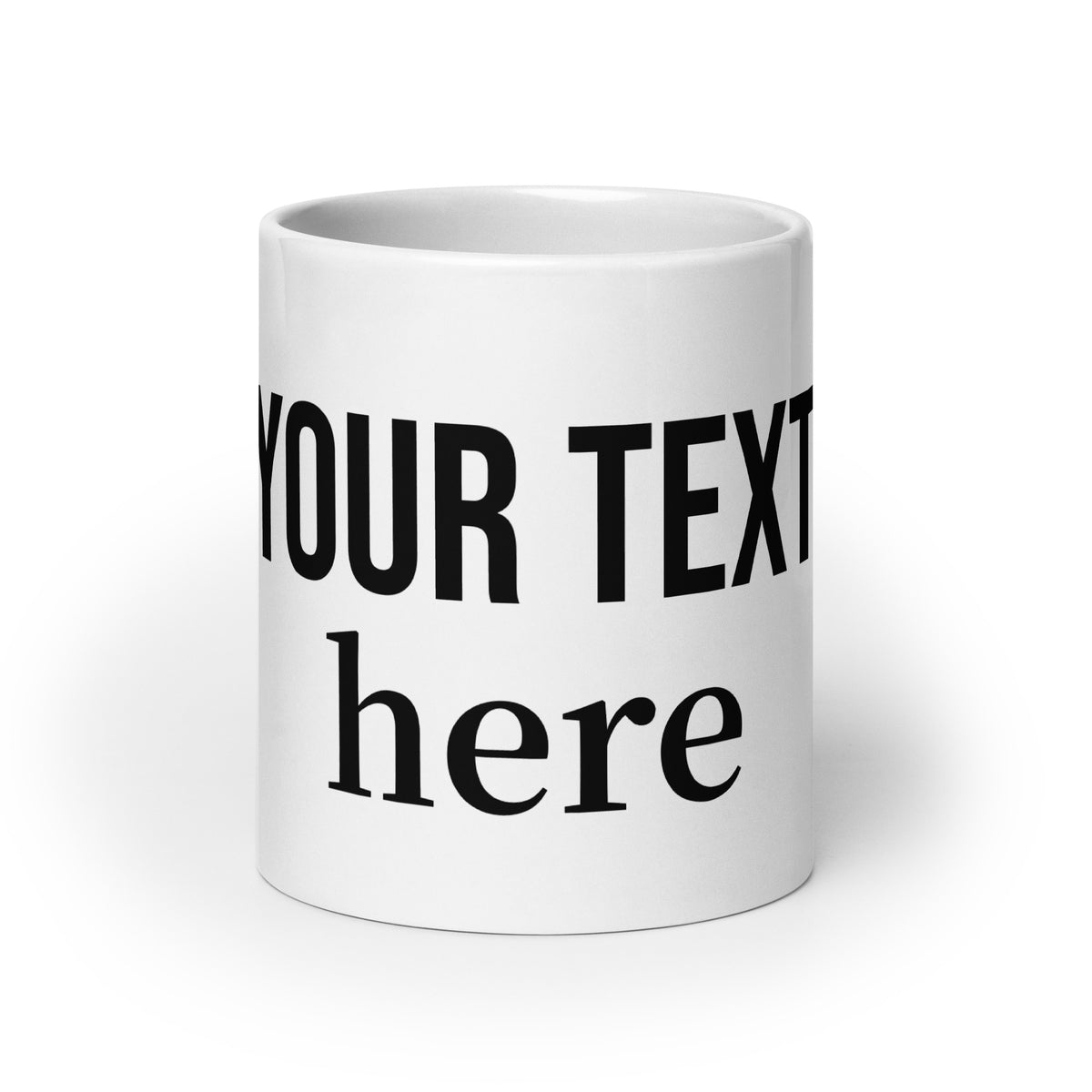 This customizable ceramic mug comes in clean white with a comfortable handle. Your logo can be printed right in the center of the cup, and three sizes (11oz, 15oz, 20oz) are available for you to pick from. Crafted from smooth ceramic, it offers a silky touch when you hold it.