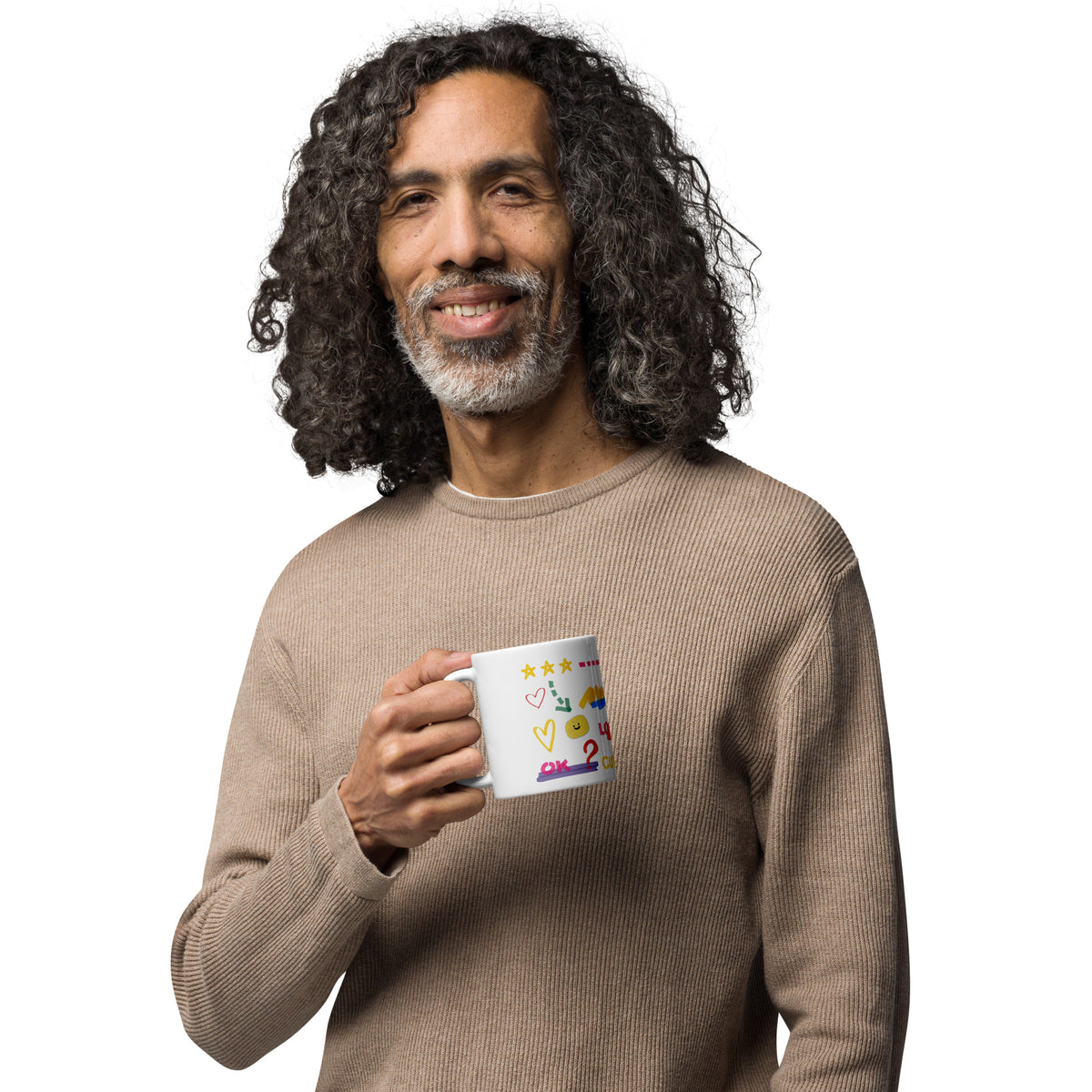 This custom white ceramic mug features an adorable brown poodle portrait surrounded by playful hand-drawn doodles, including hearts, checkmarks and colourful marker strokes.
Vibrant, whimsical decorations wrap around both sides of the cup, making it a sweet personalized gift for dog lovers.
Perfect for enjoying your morning coffee while showing off your love for your furry friend.